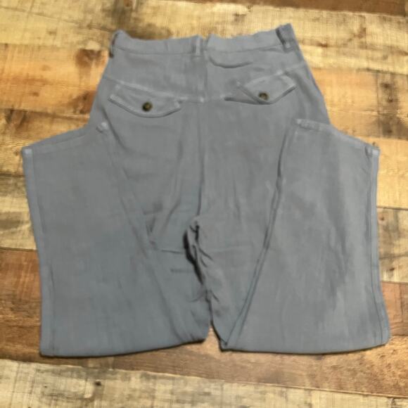 Free People | Women's Blue Linen Blend Slouchy Cropped Trouser Pants Sz 27 - Picture 4 of 4